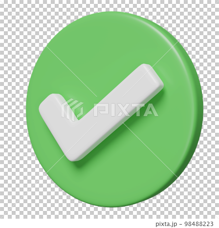 3d check marks, tick marks symbols icon isolated. concept 3d render illustration 98488223