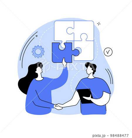 Mutual assistance abstract concept vector illustration. 98488477