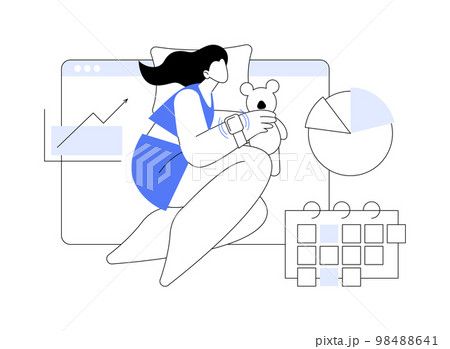 Sleep tracking abstract concept vector illustration. Sleep tracking abstract concept vector illustration. 98488641