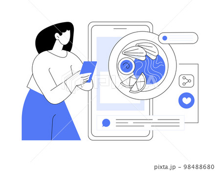 Food blogging abstract concept vector illustration. Food blogging abstract concept vector illustration. 98488680