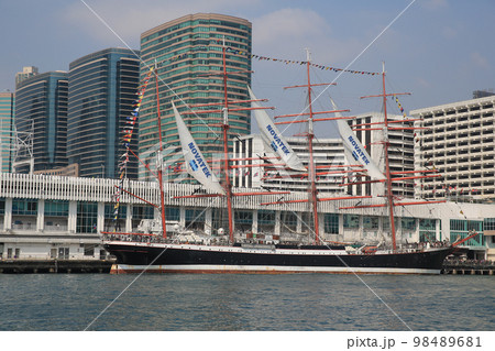 23 Feb 2013 the wooden sailing ship, Ocean Terminal, hong kong 98489681