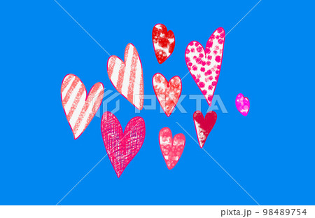 手描きされたハートモチーフカードデザイン四 98489754