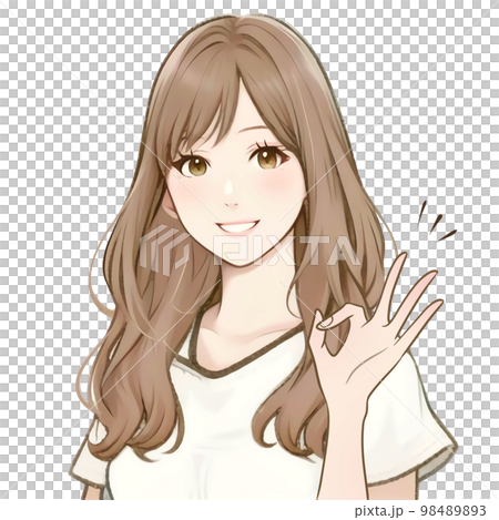 Female illustration material 98489893