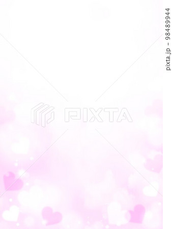 ピンクハートキラキラ背景 98489944