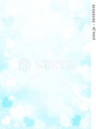 ブルーハートキラキラ背景 98489946