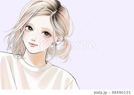 清潔感のある綺麗なお姉さん　水彩画「AI生成画像」 98490135