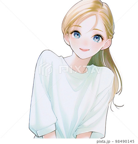 清潔感のある綺麗なお姉さん　水彩画「AI生成画像」 98490145