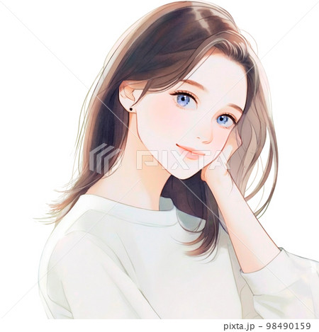 清潔感のある綺麗なお姉さん　水彩画「AI生成画像」 98490159