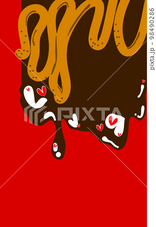 溶けたチョコレートをイメージしたイラスト背景二 98490286