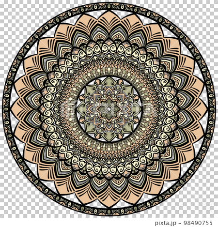 Mandala art (geometric patterns, flowers, calm colors) 98490755