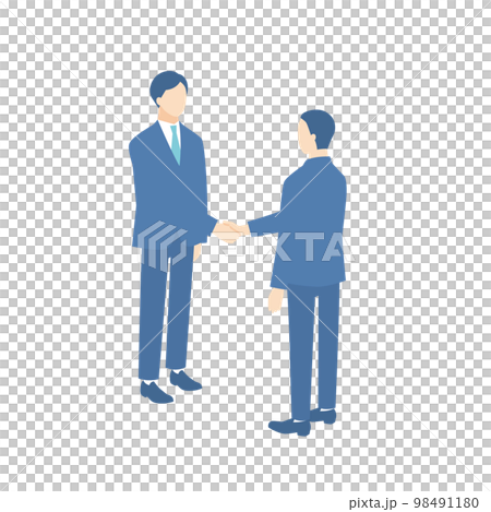 握手的商人和決定僱用的人 98491180