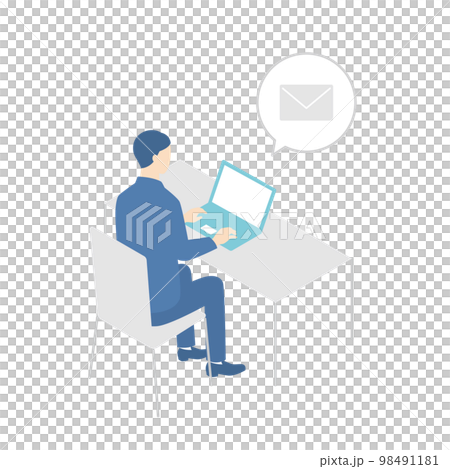A man looking for a job checking his email 98491181