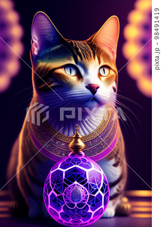 占い師風の高貴な猫 アラビアンナイトのイラスト素材 [98491419] - PIXTA