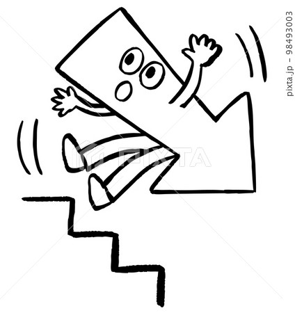 階段から落ちる矢印 98493003