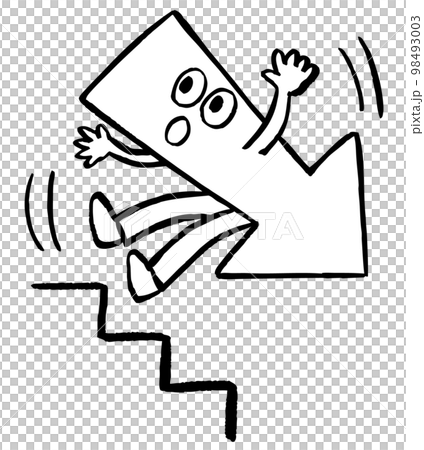 階段から落ちる矢印 98493003