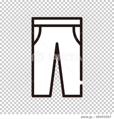 Black line Pants icon isolated on white background. Trousers sign. Vector ~  Clip Art #169916527