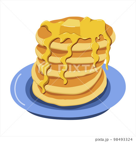 Pancakes on a plate. vector illustration on a white background Pancakes on a plate. vector illustration on a white background 98493324