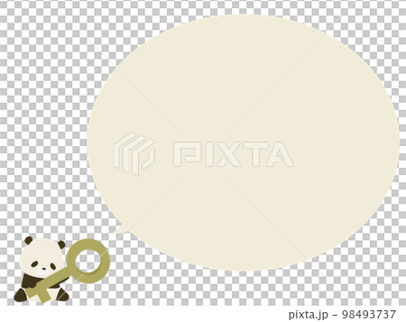 Panda with a key. with speech bubble 98493737