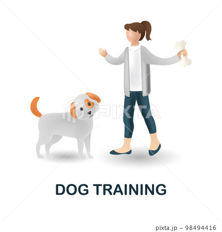 Dog Training icon. 3d illustration from home pets collection. Creative Dog Training 3d icon for web design, templates, infographics and more 98494416