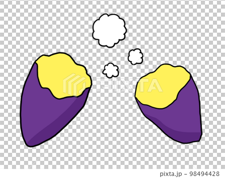 シンプルにデフォルメした焼き芋のイラスト 98494428