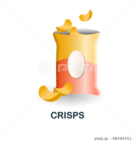Crisps icon. 3d illustration from food market collection. Creative Crisps 3d icon for web design, templates, infographics and more 98494451