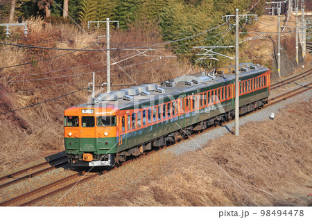しなの鉄道　御代田ー平原　しなの鉄道　169系　S52編成　湘南色　急行色 98494478