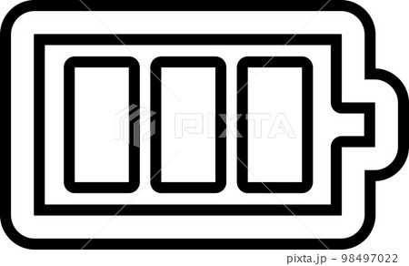 白黒の電池残量のアイコン 98497022