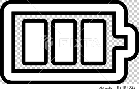 白黒の電池残量のアイコン 98497022