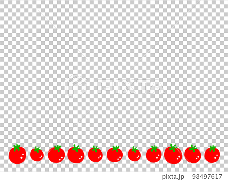 可愛的小番茄框/手繪插畫素材 可愛的小番茄框/手繪插畫素材 98497617