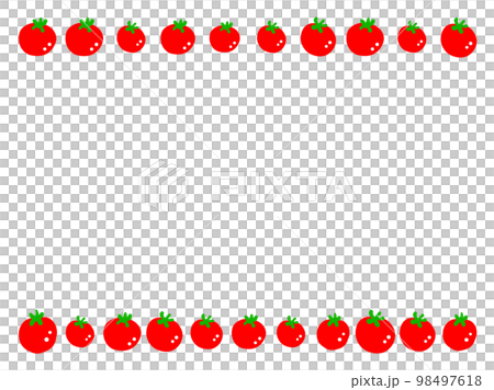 可愛的小番茄框/手繪插畫素材 可愛的小番茄框/手繪插畫素材 98497618