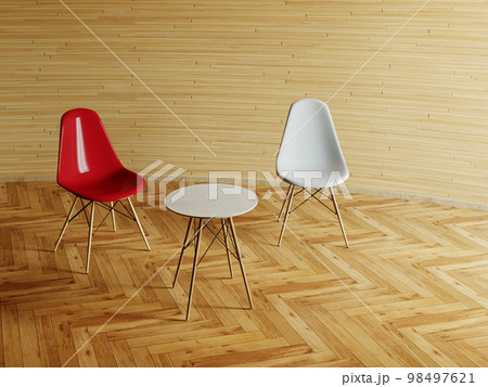イームズチェアーと部屋の3DCG イームズチェアーと部屋の3DCG 98497621