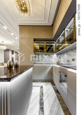 Luxury Kitchen Design, italian marble and granite countertop 98497686