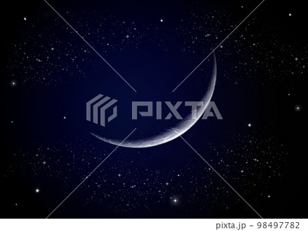 The moon in the night sky 98497782