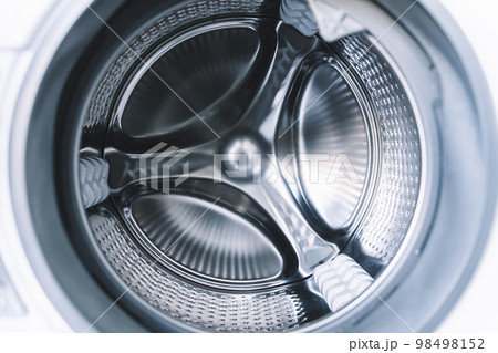 Washing machine drum. Laundry, washing powder concept. 98498152