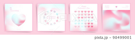 Valentine's day love square posts template set. Romantic cute pink event square card for banners or mobile social posts. Holographic design, mesh duotone gradient colors. Valentine's day love square posts template set. Romantic cute pink event square card for banners or mobile social posts. Holographic design, mesh duotone gradient colors. 98499001