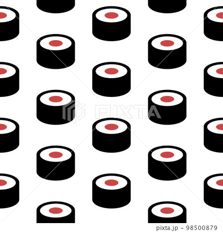 Sushi roll black, seamless pattern, vector. 98500879