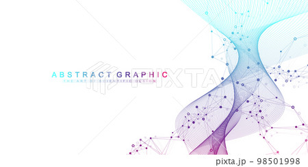 Digits abstract background with connected line and dots, wave flow. Digital neural networks. Network and connection background for your presentation. Graphic polygonal background. Vector illustration. Digits abstract background with connected line and dots, wave flow. Digital neural networks. Network and connection background for your presentation. Graphic polygonal background. Vector illustration. 98501998