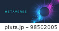 Virtual global internet connection metaverse with a new experience in metaverse virtual reality technology. Metaverse digital world smart futuristic interface technology background, futuristic vector 98502005