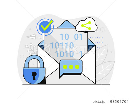Email Security Mailing Protection Web Illustration 98502704