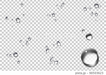 Set of waterdrops on transparent background Set of waterdrops on transparent background 98503623
