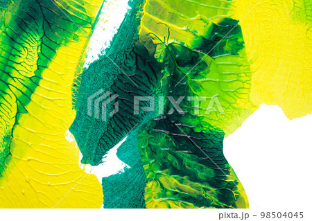 green yellow abstract acrylic painting color texture on white paper background by using rorschach inkblot method green yellow abstract acrylic painting color texture on white paper background by using rorschach inkblot method 98504045