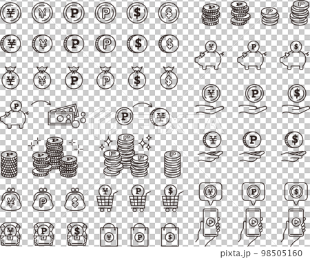 點活動/點操作/錢/儲蓄/儲蓄（圖標矢量集） 98505160