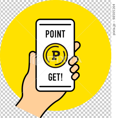 Point activity / point management / money / savings / savings (icon / vector) with smartphone 98505164