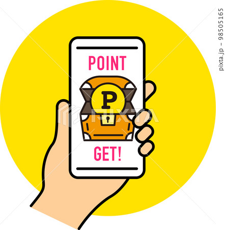 スマホでポイント活動／ポイント運用／お金／節約／貯金（アイコン・ベクター） 98505165