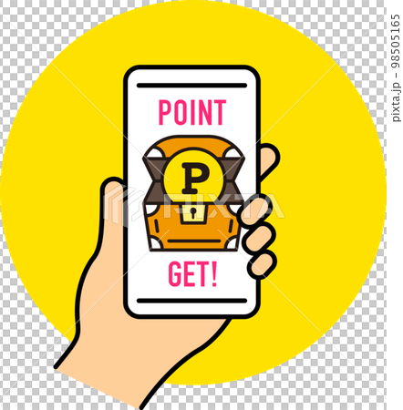 Point activity / point management / money / savings / savings (icon / vector) with smartphone 98505165