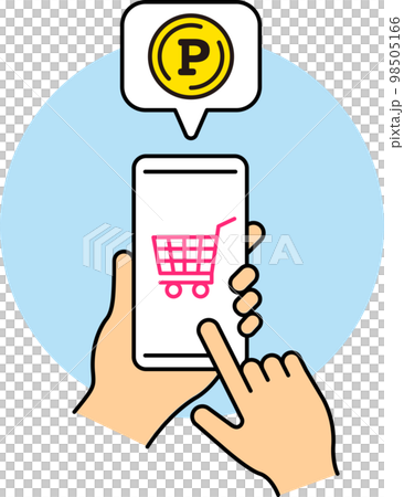 Point activity / point management / money / savings / savings (icon / vector) with smartphone 98505166