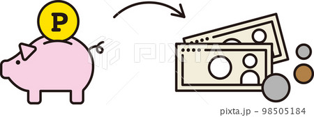 ポイント還元／ポイント活動・運用／お金／節約／貯金（アイコン・ベクター） 98505184