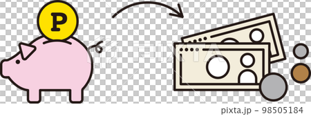 ポイント還元／ポイント活動・運用／お金／節約／貯金（アイコン・ベクター） 98505184