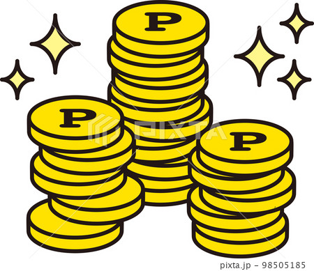 ポイント獲得　コインの山　ベクター 98505185