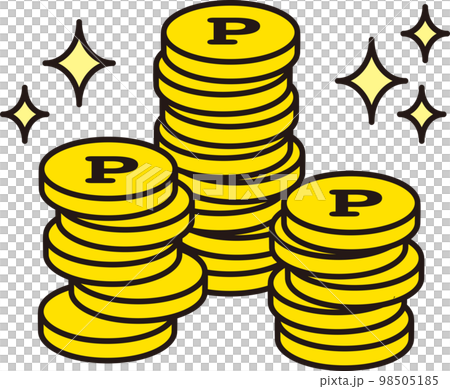 ポイント獲得　コインの山　ベクター 98505185